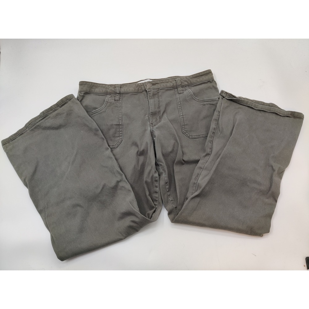 RSQ Mens Olive Green Wide Leg Cargo Pants Size 33 Utility Streetwear Skater